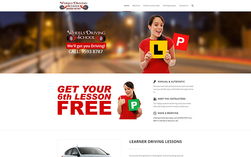 wheels-driving-school-website-design